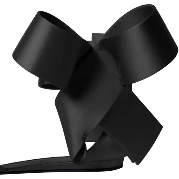 imageFSJ Women Chic Closed Pointed Toe DOrsay Ankle Strap Ballet Flats Shoes Large Side Bows Comfortable Solid Color Shoes Size 416 USBlack