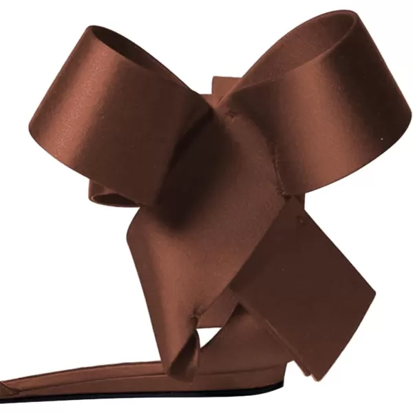 imageFSJ Women Chic Closed Pointed Toe DOrsay Ankle Strap Ballet Flats Shoes Large Side Bows Comfortable Solid Color Shoes Size 416 USBrown