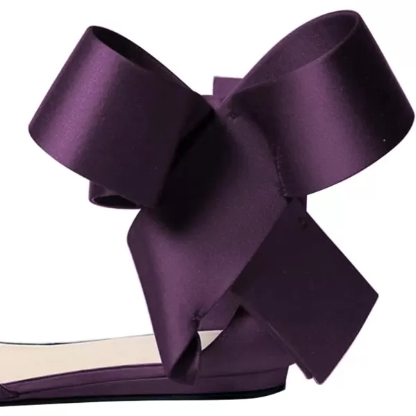 imageFSJ Women Chic Closed Pointed Toe DOrsay Ankle Strap Ballet Flats Shoes Large Side Bows Comfortable Solid Color Shoes Size 416 USPurple