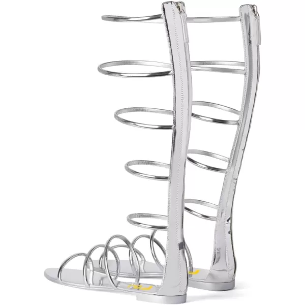 imageFSJ Women Classic Open Toe Flat Sandals Back Zipper Summer Beach Casual Walking Gladiator Sandal Shoes Size 415 USWhite