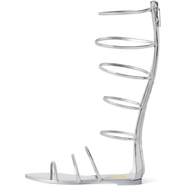 imageFSJ Women Classic Open Toe Flat Sandals Back Zipper Summer Beach Casual Walking Gladiator Sandal Shoes Size 415 USWhite