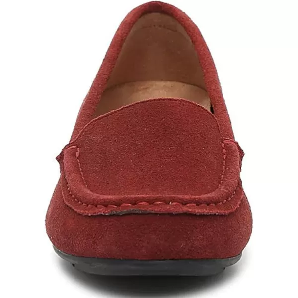 imageFSJ Women Comfy Closed Round Toe Moccasins Slip on Flat Slipper Soft Sole Loafer Daily Walking ShoesRed