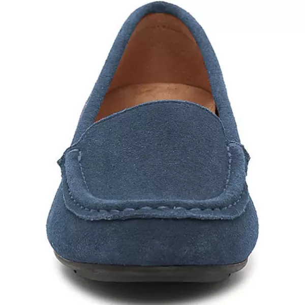 imageFSJ Women Comfy Closed Round Toe Moccasins Slip on Flat Slipper Soft Sole Loafer Daily Walking ShoesSteel Blue