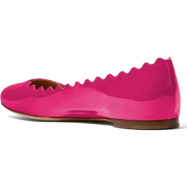 imageFSJ Women Cute Dress Pump Shoes Scalloping Round Toe Suede Ballet Flats for Comfort Size 415 USFuchsia