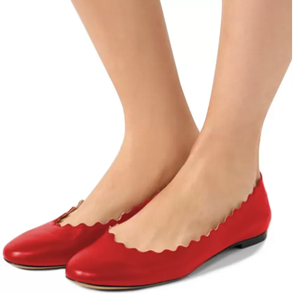 imageFSJ Women Cute Dress Pump Shoes Scalloping Round Toe Suede Ballet Flats for Comfort Size 415 USRedmatte