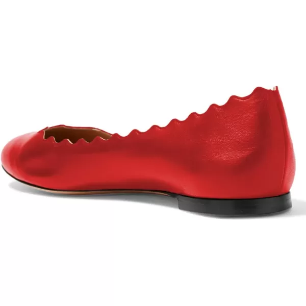 imageFSJ Women Cute Dress Pump Shoes Scalloping Round Toe Suede Ballet Flats for Comfort Size 415 USRedmatte