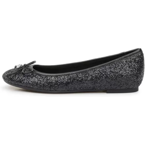 imageFSJ Women Cute Glitter Ballet Round Toe Flats Bowknot Decor Comfort Loafer Slip On Flat Formal Casual Evening Prom Dress Shoes Size 415 USBlack