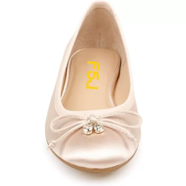 imageFSJ Women Cute Glitter Ballet Round Toe Flats Bowknot Decor Comfort Loafer Slip On Flat Formal Casual Evening Prom Dress Shoes Size 415 USPearl