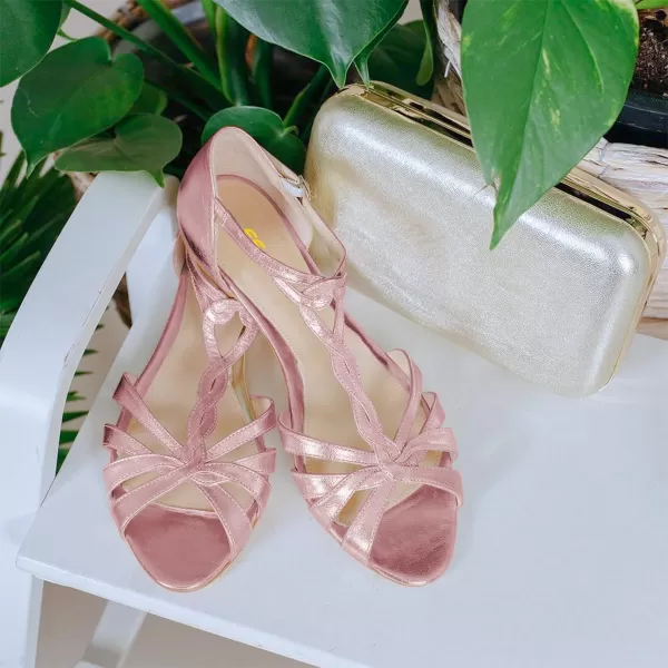 imageFSJ Women Cute Strappy Peep Open Toe Flat Sandals DOrsay TStrap Ankle Buckle Ballet Flats Comfort Casual Walking Shoes Size 416 USPink