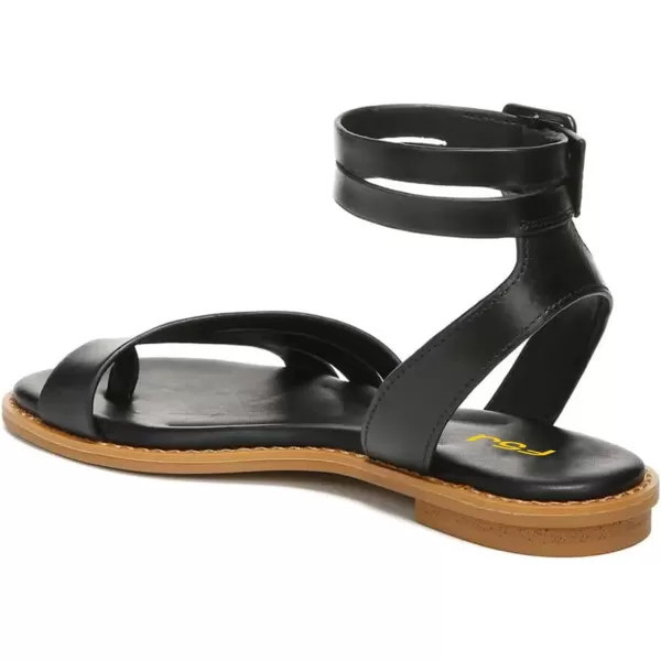 imageFSJ Women Flat Sandals Toe Ring Open Toe Ankle Strap Flip Flops Summer Comfort Beach Walking Shoes Size 416 USBlack