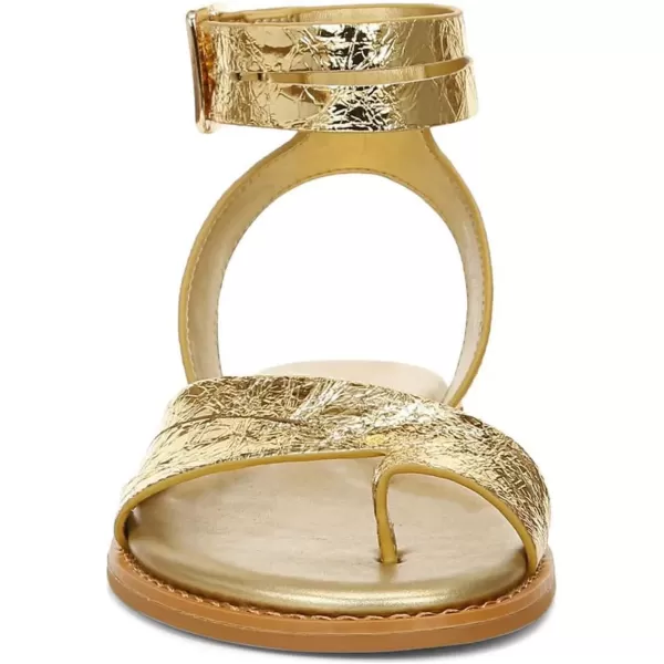 imageFSJ Women Flat Sandals Toe Ring Open Toe Ankle Strap Flip Flops Summer Comfort Beach Walking Shoes Size 416 USGold