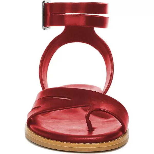 imageFSJ Women Flat Sandals Toe Ring Open Toe Ankle Strap Flip Flops Summer Comfort Beach Walking Shoes Size 416 USRed