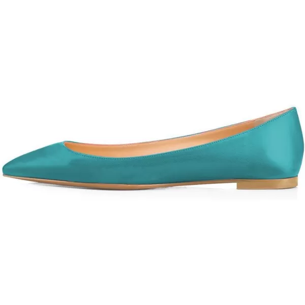 imageFSJ Women Fresh Floral Printed Flat Pumps Pointed Toe Slip On Party Dress Shoe for Comfort 415 USDark Turquoise