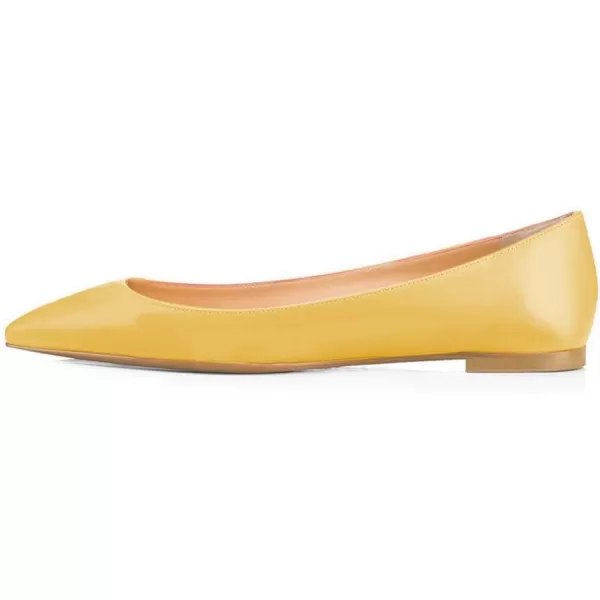 imageFSJ Women Fresh Floral Printed Flat Pumps Pointed Toe Slip On Party Dress Shoe for Comfort 415 USYellow
