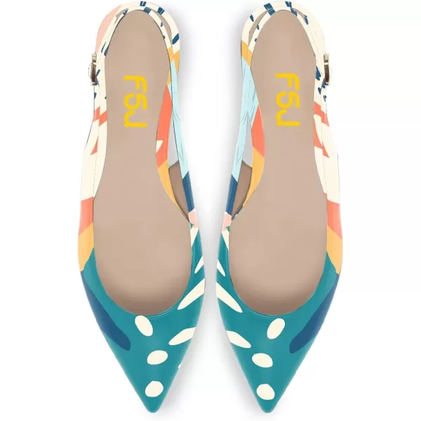 imageFSJ Women Pointed Toe Slingback Flats Pumps Low Heels Faux Leather Dress Pump Comfortable Slip On Wedding Party Shoes Size 415 USAutumn
