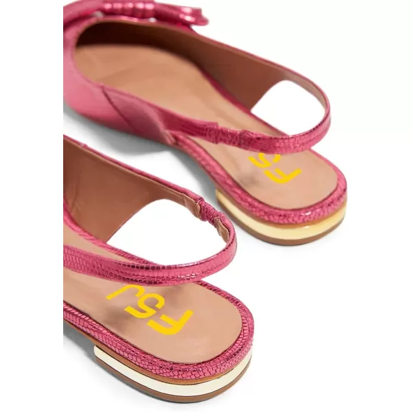 imageFSJ Women Stylish Pointed Toe Low Heel Flats Slip On Slingback Casual Summer Walking Daily Office Ladies Shoes Size 415 USHot Pink