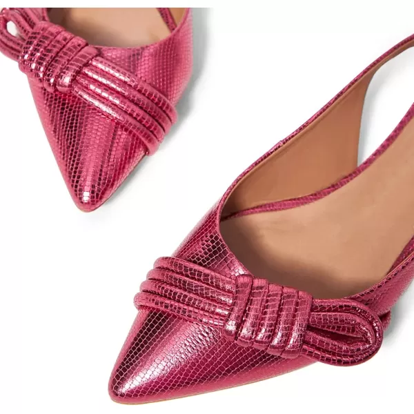 imageFSJ Women Stylish Pointed Toe Low Heel Flats Slip On Slingback Casual Summer Walking Daily Office Ladies Shoes Size 415 USHot Pink
