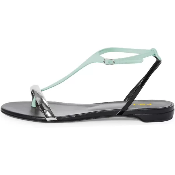 imageFSJ Women Thong Flat Sandals Casual T Strap Adjustable Ankle Buckle Strap Dress Sandals Comfort Summer Outfit Shoes Size 416 USPale Green
