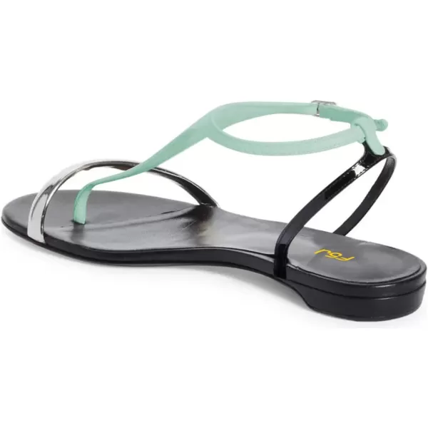 imageFSJ Women Thong Flat Sandals Casual T Strap Adjustable Ankle Buckle Strap Dress Sandals Comfort Summer Outfit Shoes Size 416 USPale Green