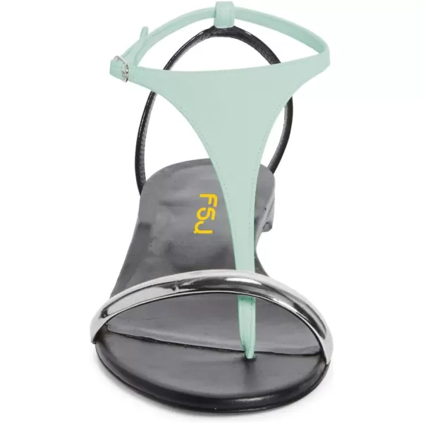 imageFSJ Women Thong Flat Sandals Casual T Strap Adjustable Ankle Buckle Strap Dress Sandals Comfort Summer Outfit Shoes Size 416 USPale Green