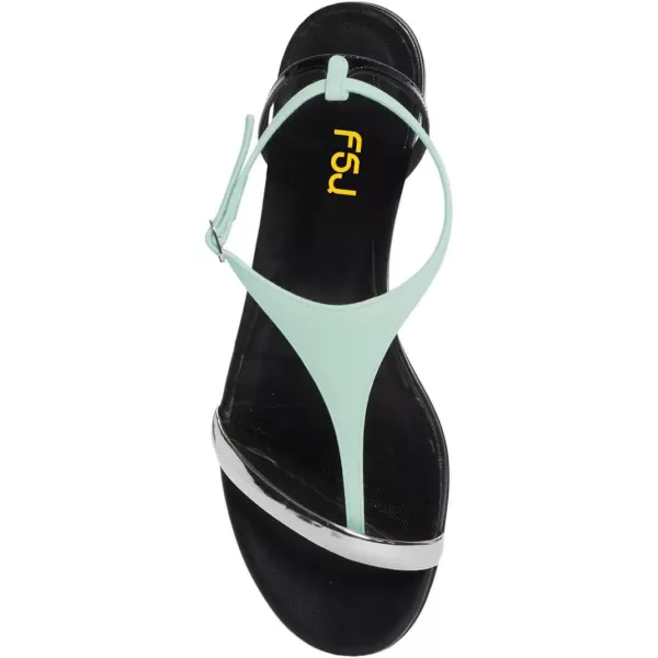 imageFSJ Women Thong Flat Sandals Casual T Strap Adjustable Ankle Buckle Strap Dress Sandals Comfort Summer Outfit Shoes Size 416 USPale Green