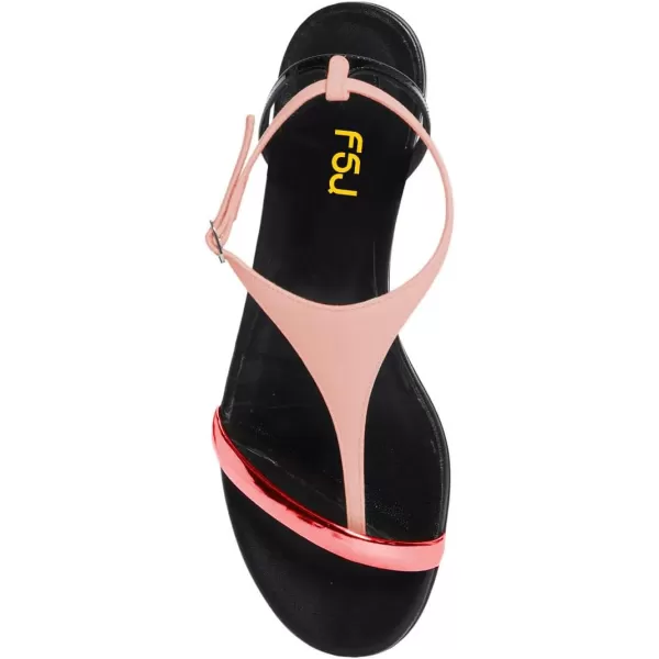 imageFSJ Women Thong Flat Sandals Casual T Strap Adjustable Ankle Buckle Strap Dress Sandals Comfort Summer Outfit Shoes Size 416 USPink