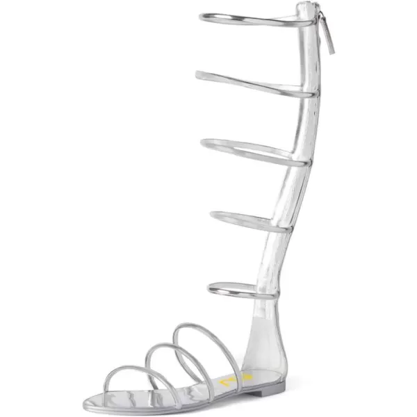imageFSJ Women Classic Open Toe Flat Sandals Back Zipper Summer Beach Casual Walking Gladiator Sandal Shoes Size 415 USWhite