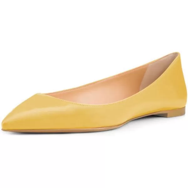 imageFSJ Women Fresh Floral Printed Flat Pumps Pointed Toe Slip On Party Dress Shoe for Comfort 415 USYellow