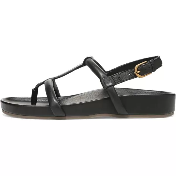 imageFSJ Women Classic Open Toe Thong Sandals Thick Sole Comfy Summer Beach Holiday Casual Walking Flat Shoes Size 415 USBlack