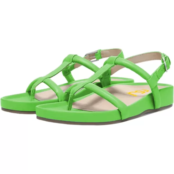 imageFSJ Women Classic Open Toe Thong Sandals Thick Sole Comfy Summer Beach Holiday Casual Walking Flat Shoes Size 415 USGreen