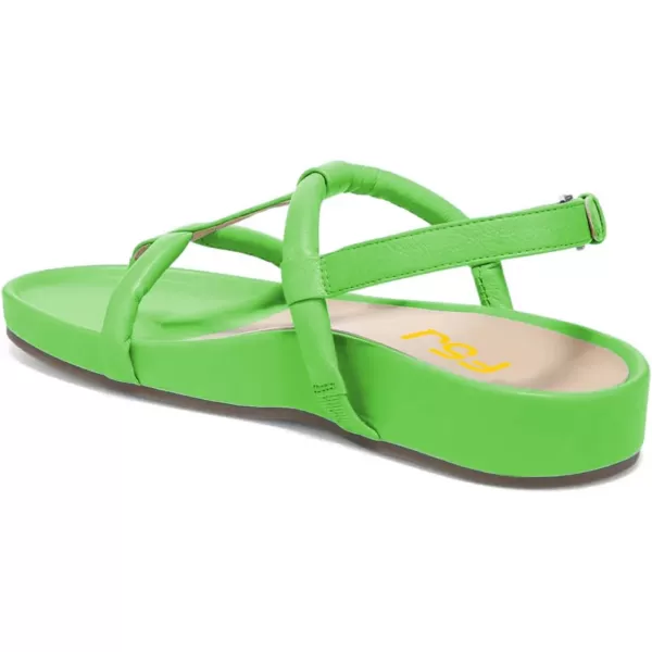 imageFSJ Women Classic Open Toe Thong Sandals Thick Sole Comfy Summer Beach Holiday Casual Walking Flat Shoes Size 415 USGreen