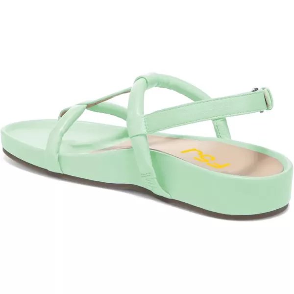 imageFSJ Women Classic Open Toe Thong Sandals Thick Sole Comfy Summer Beach Holiday Casual Walking Flat Shoes Size 415 USPale Green