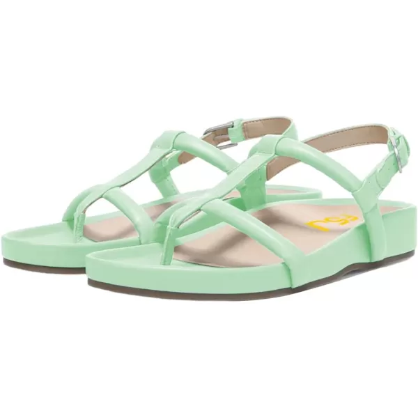 imageFSJ Women Classic Open Toe Thong Sandals Thick Sole Comfy Summer Beach Holiday Casual Walking Flat Shoes Size 415 USPale Green
