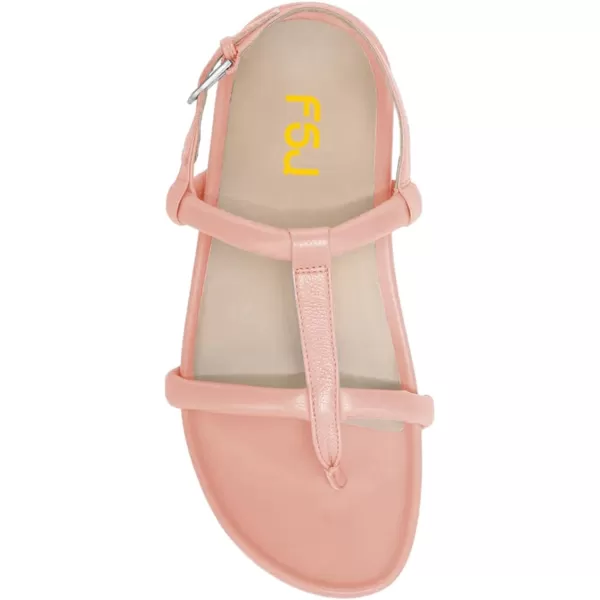 imageFSJ Women Classic Open Toe Thong Sandals Thick Sole Comfy Summer Beach Holiday Casual Walking Flat Shoes Size 415 USPink