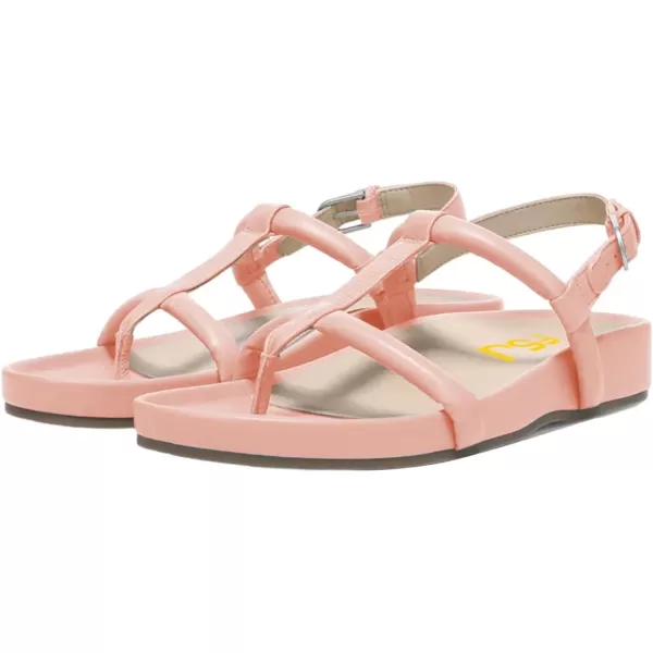 imageFSJ Women Classic Open Toe Thong Sandals Thick Sole Comfy Summer Beach Holiday Casual Walking Flat Shoes Size 415 USPink