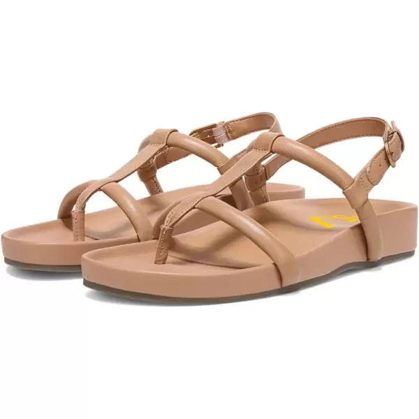 imageFSJ Women Classic Open Toe Thong Sandals Thick Sole Comfy Summer Beach Holiday Casual Walking Flat Shoes Size 415 USSandy Brown