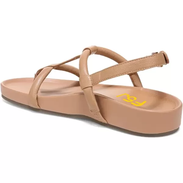imageFSJ Women Classic Open Toe Thong Sandals Thick Sole Comfy Summer Beach Holiday Casual Walking Flat Shoes Size 415 USSandy Brown