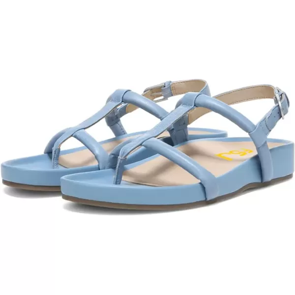 imageFSJ Women Classic Open Toe Thong Sandals Thick Sole Comfy Summer Beach Holiday Casual Walking Flat Shoes Size 415 USSky Blue