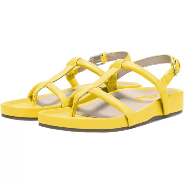 imageFSJ Women Classic Open Toe Thong Sandals Thick Sole Comfy Summer Beach Holiday Casual Walking Flat Shoes Size 415 USYellow
