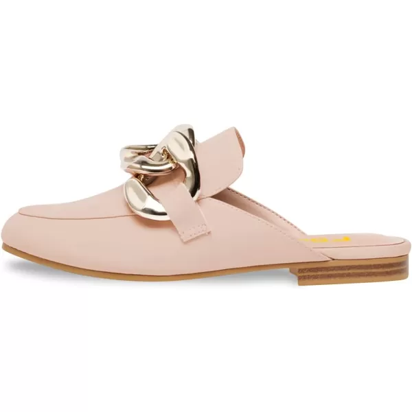 imageFSJ Women Closed Toe Chain Flat Mules Comfortable Slip On Loafers Slides Backless Dress Sandal Ladies Casual Walking Mules Shoes Size 415 USPale Dogwood