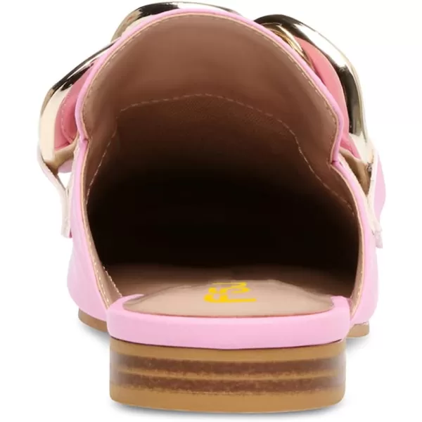 imageFSJ Women Closed Toe Chain Flat Mules Comfortable Slip On Loafers Slides Backless Dress Sandal Ladies Casual Walking Mules Shoes Size 415 USRose Pink