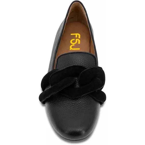 imageFSJ Women Comfort Closed Round Toe Slip On Loafers Flat Heel Soft Insole Ladies Casual Daily Shoes Size 415 USBlack