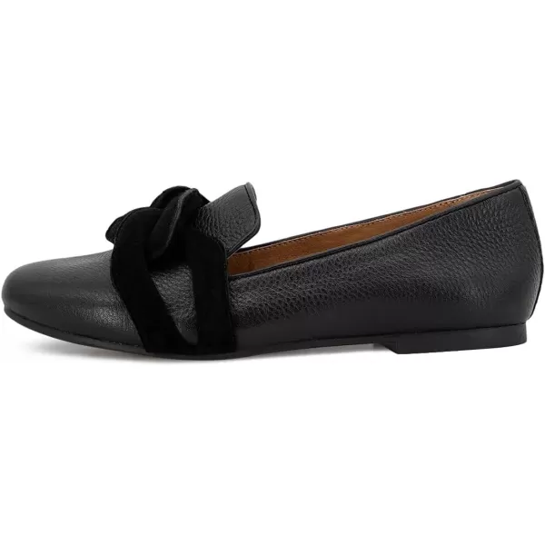 imageFSJ Women Comfort Closed Round Toe Slip On Loafers Flat Heel Soft Insole Ladies Casual Daily Shoes Size 415 USBlack