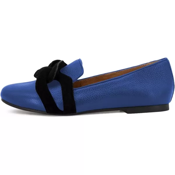 imageFSJ Women Comfort Closed Round Toe Slip On Loafers Flat Heel Soft Insole Ladies Casual Daily Shoes Size 415 USBlue
