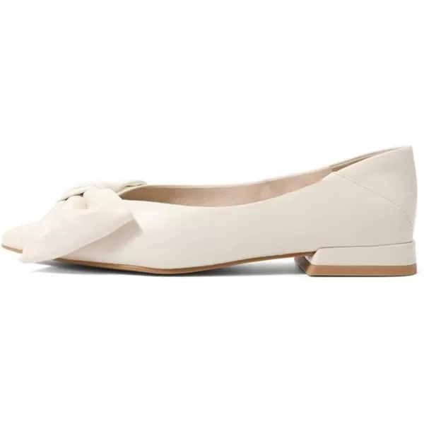 imageFSJ Women Elegant Pointed Toe Bow Satin Flats Comfortable Slip On Ballet Cute Low Heels Dressy Pumps Casual Daily Wedding Shoes Size 415 USBeige