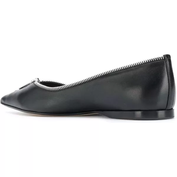 imageFSJ Women Fashion Ballet Slip on Pointed Closed Toe Pumps Flats Slide Leather Sandals Zippers Ladies Dress Shoes Size 415 USBlack