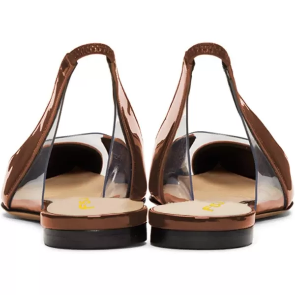imageFSJ Women Fashion Clear Ballet Pointed Toe Slingback Pumps Low Heels Comfotable Casual Shoes Size 415 USBronze