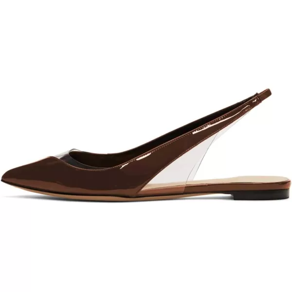imageFSJ Women Fashion Clear Ballet Pointed Toe Slingback Pumps Low Heels Comfotable Casual Shoes Size 415 USBronze