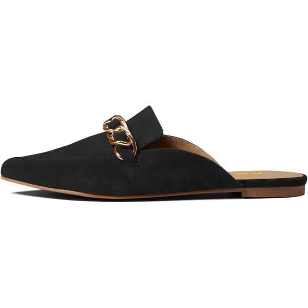 imageFSJ Women Fashion Closed Pointed Toe Chain Flat Mules Comfy Slip On Casual Backless Loafers Slides Shoes Size 415 USBlack