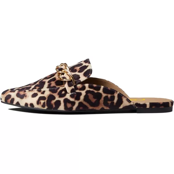 imageFSJ Women Fashion Closed Pointed Toe Chain Flat Mules Comfy Slip On Casual Backless Loafers Slides Shoes Size 415 USLeopard